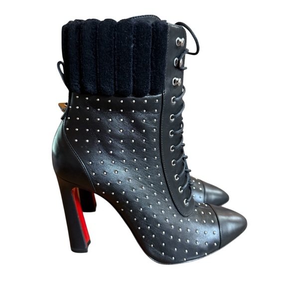 Christian Louboutin Calfskin Studded Dakita 100 Lace Up Booties EU 36 US 6 - Picture 12 of 13